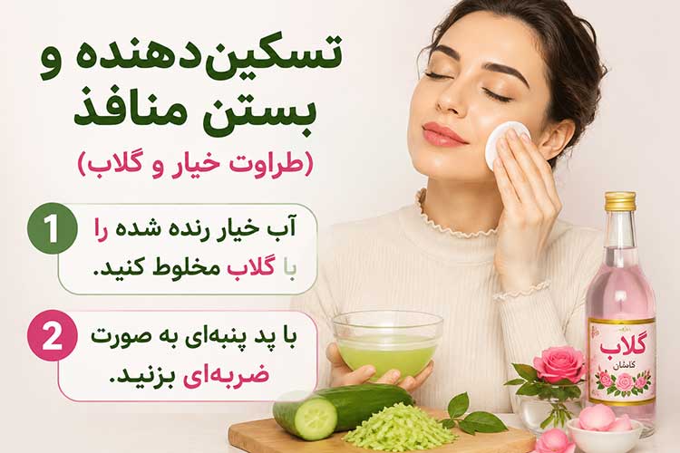 ماسک خیار و گلاب
